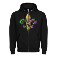Black fleur de lis Zipper Hoodie - RanaPortraitStore