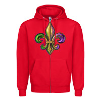 Red fleur de lis Zipper Hoodie - RanaPortraitStore