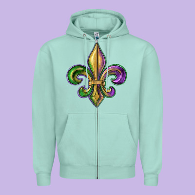 Fleur De Lis Zipper Hoodie Designed By Ranaportraitstore
