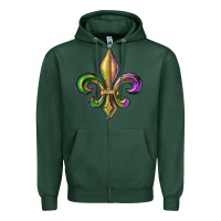 Sports Green fleur de lis Zipper Hoodie - RanaPortraitStore
