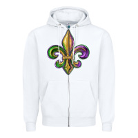White fleur de lis Zipper Hoodie - RanaPortraitStore