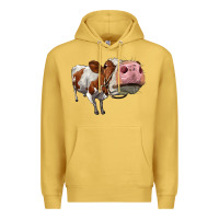 Antique Gold cute simmental cow Premium Hoodie - LillyAllenDesigns