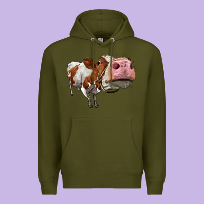 Cute Simmental Cow Premium Hoodie Designed By Lillyallendesigns