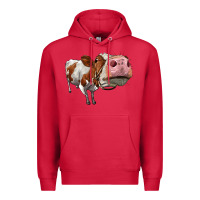 Cardinal cute simmental cow Premium Hoodie - LillyAllenDesigns
