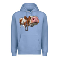 Colony Blue cute simmental cow Premium Hoodie - LillyAllenDesigns