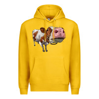 Lemon cute simmental cow Premium Hoodie - LillyAllenDesigns