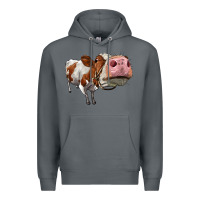 Rock cute simmental cow Premium Hoodie - LillyAllenDesigns