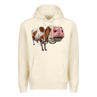 Sandshell cute simmental cow Premium Hoodie - LillyAllenDesigns