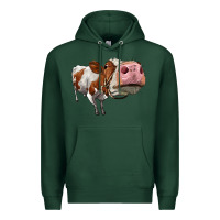 Sports Green cute simmental cow Premium Hoodie - LillyAllenDesigns