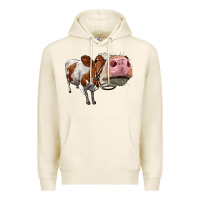 Tofu cute simmental cow Premium Hoodie - LillyAllenDesigns