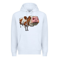 White cute simmental cow Premium Hoodie - LillyAllenDesigns