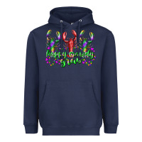 Navy happy crawdy gras Heavyweight Hoodie - RacoonDesign