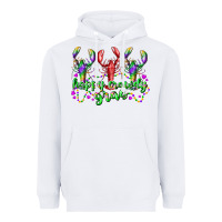 White happy crawdy gras Heavyweight Hoodie - RacoonDesign