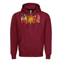 Burgundy summer mom Zipper Hoodie - Zillion Design Studio