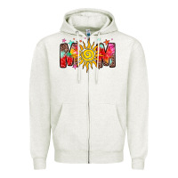 Oatmeal Heather summer mom Zipper Hoodie - Zillion Design Studio