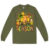 Army Green Tis' the season Fall Softball Long Sleeve Tee - RanaPortraitStore