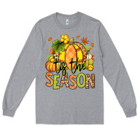 Heather Grey Tis' the season Fall Softball Long Sleeve Tee - RanaPortraitStore