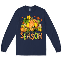 Navy Tis' the season Fall Softball Long Sleeve Tee - RanaPortraitStore