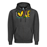 Charcoal Heather love summer lemon Zipper Hoodie - Zillion Design Studio