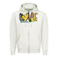 Oatmeal Heather love summer lemon Zipper Hoodie - Zillion Design Studio