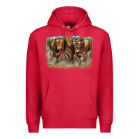 Cardinal 3 red angus bulls Premium Hoodie - LillyAllenDesigns