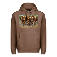 Chestnut 3 red angus bulls Premium Hoodie - LillyAllenDesigns
