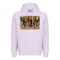 Lilac 3 red angus bulls Premium Hoodie - LillyAllenDesigns