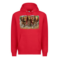 Red 3 red angus bulls Premium Hoodie - LillyAllenDesigns