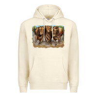 Sandshell 3 red angus bulls Premium Hoodie - LillyAllenDesigns
