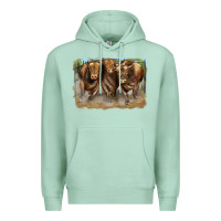 Seafoam 3 red angus bulls Premium Hoodie - LillyAllenDesigns