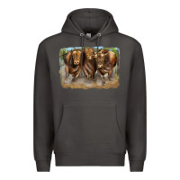 Smoke 3 red angus bulls Premium Hoodie - LillyAllenDesigns