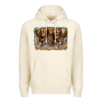 Tofu 3 red angus bulls Premium Hoodie - LillyAllenDesigns