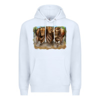 White 3 red angus bulls Premium Hoodie - LillyAllenDesigns