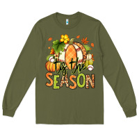 Army Green Tis' the season Fall American Football Long Sleeve Tee - RanaPortraitStore