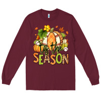 Burgundy Tis' the season Fall American Football Long Sleeve Tee - RanaPortraitStore