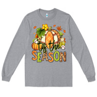 Heather Grey Tis' the season Fall American Football Long Sleeve Tee - RanaPortraitStore