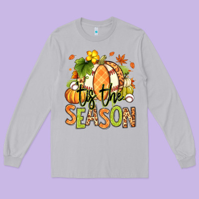 Long Sleeve Tee Tis' the season Fall American Football