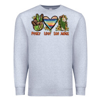 Heather Grey peace love san judas Premium Sweatshirt - JahusDesignShop