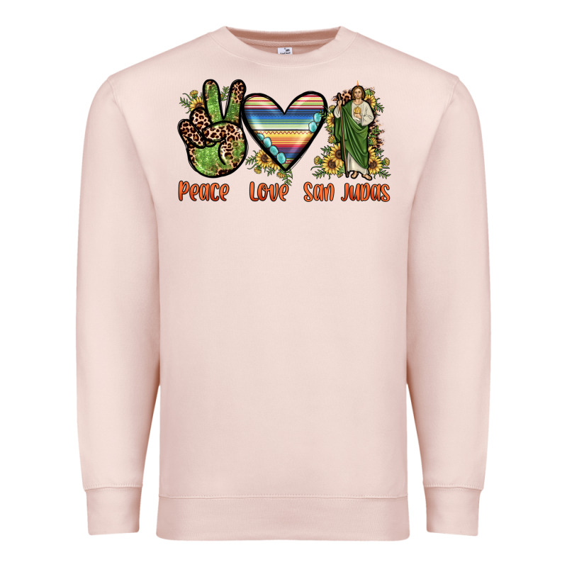Peace Love San Judas Premium Sweatshirt by JahusDesignShop | Teevron