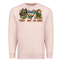 Pale Pink peace love san judas Premium Sweatshirt - JahusDesignShop