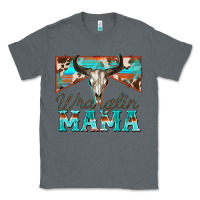 Charcoal Heather wranglin mama Classic Tee - Zillion Design Studio