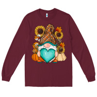 Burgundy Western Fall gnome Long Sleeve Tee - RanaPortraitStore