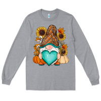 Heather Grey Western Fall gnome Long Sleeve Tee - RanaPortraitStore