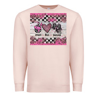 Pale Pink peace love racing Premium Sweatshirt - JahusDesignShop