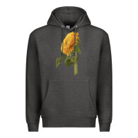 Charcoal Heather teddy bear sunflower Premium Hoodie - LillyAllenDesigns