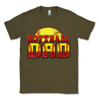 Army Green softball dad Classic Tee - Zillion Design Studio