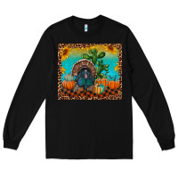 Black Western Fall Thanksgiving Turkey Long Sleeve Tee - RanaPortraitStore