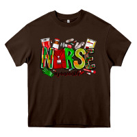 Chocolate Brown Nurse Juneenth Heavy Core Tee - CowhideDigitalArt