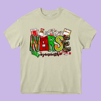 Nurse Juneenth Heavy Core Tee Designed By Cowhidedigitalart
