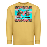 Antique Gold peace love pitbull Premium Sweatshirt - JahusDesignShop